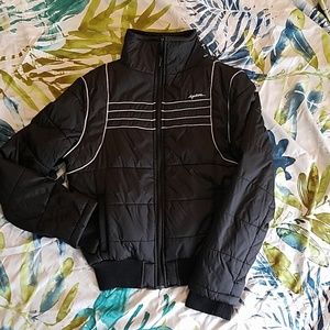 Black Split puffer coat